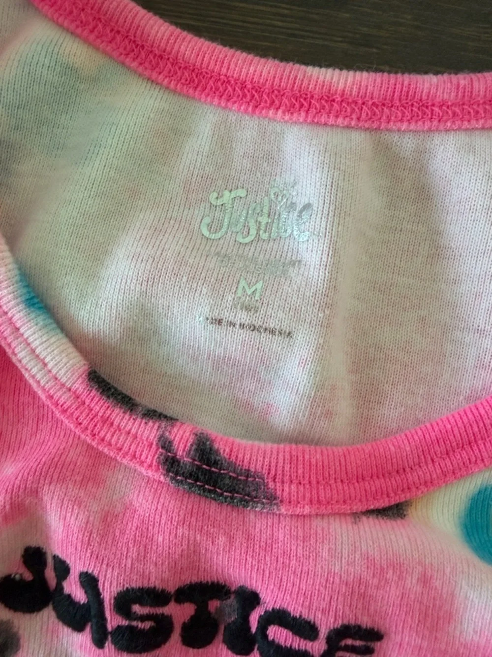 Justice Pink Tie-Dye Floral Tank Top Size Medium